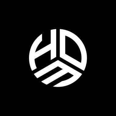 Beyaz arka planda HOM harf logosu tasarımı. Ev kreatifi harf logosu konsepti. HOM harf tasarımı.