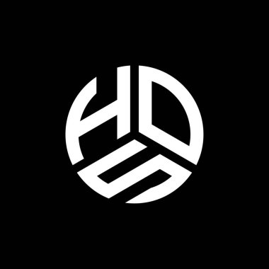 Beyaz arka planda HOS harfi logo tasarımı. HOS yaratıcı harflerin baş harfleri logo kavramı. HOS harf tasarımı.