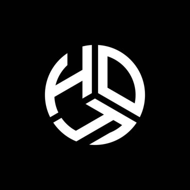 Beyaz arkaplanda HOY harf logosu tasarımı. Yaratıcı harflerin baş harfleri logo konsepti. HOY harf tasarımı.