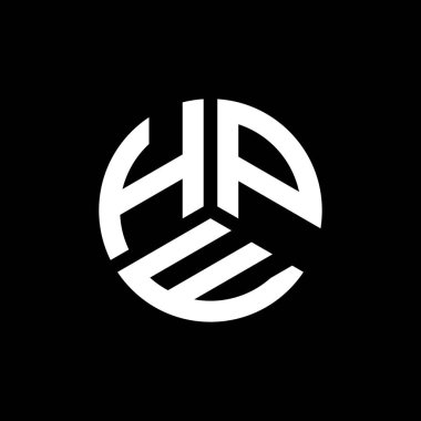 Beyaz arka planda HPE harf logosu tasarımı. HPE yaratıcı harflerin baş harfleri logo kavramı. HPE harf tasarımı.
