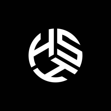 Beyaz arka planda HSH harf logosu tasarımı. HSH yaratıcı harflerin baş harfleri logo kavramı. HSH harf tasarımı.