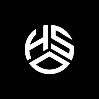 Beyaz arka planda HSO harfi logo tasarımı. HSO yaratıcı harfler logosu konsepti. HSO harf tasarımı.