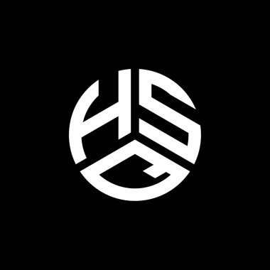 Beyaz arka planda HSQ harfi logo tasarımı. Karargah yaratıcı harflerin baş harfleri logo konsepti. Karargah harf tasarımı.