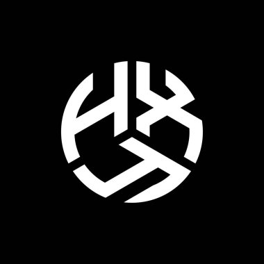 Beyaz arkaplanda HXY harf logosu tasarımı. HXY yaratıcı harflerin baş harfleri logo kavramı. HXY harf tasarımı.