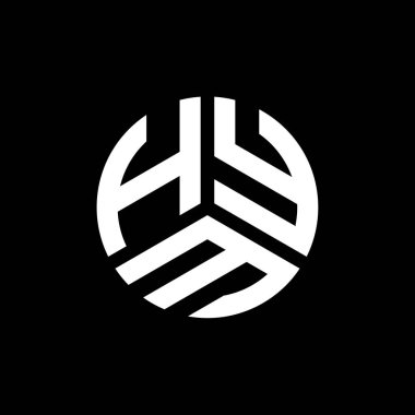 Beyaz arka planda HYM harf logosu tasarımı. HYM yaratıcı harflerin baş harfleri logo kavramı. HYM harf tasarımı.