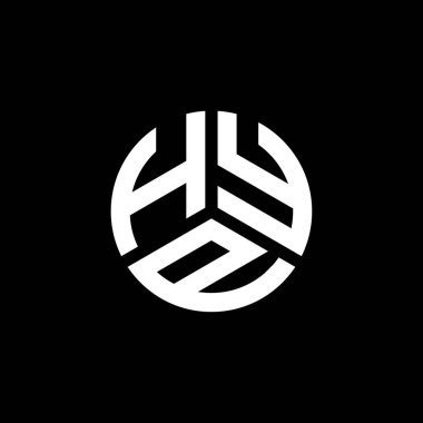 Beyaz arka planda HYP harf logosu tasarımı. HYP yaratıcı harflerin baş harfleri logo kavramı. HYP harf tasarımı.