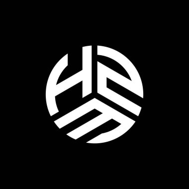 Beyaz arkaplanda HZM harf logosu tasarımı. HZM yaratıcı harflerin baş harfleri logo kavramı. HZM harf tasarımı.