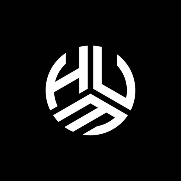Hum Logo Ontwerp Witte Achtergrond Hum Creatieve Initialen Letterlogo Concept — Stockvector