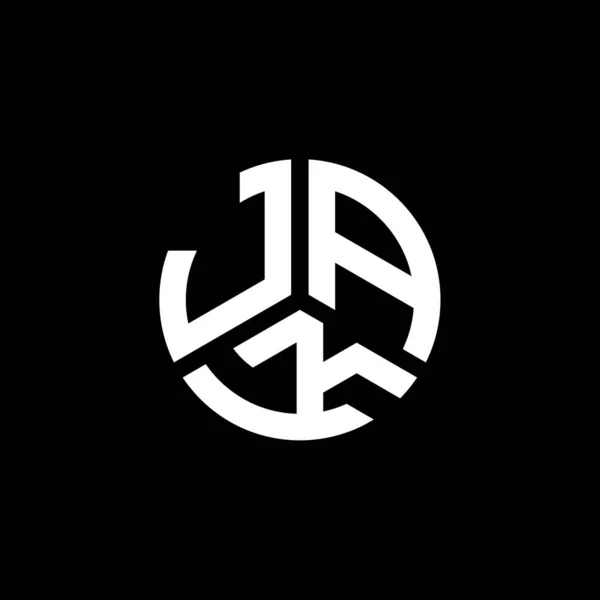Jak Logo Ontwerp Witte Achtergrond Jak Creatieve Initialen Letter Logo — Stockvector