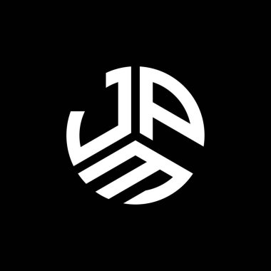 Siyah arka planda JPM harfi logo tasarımı. JPM yaratıcı harflerin baş harfleri logo kavramı. JPM harf tasarımı.