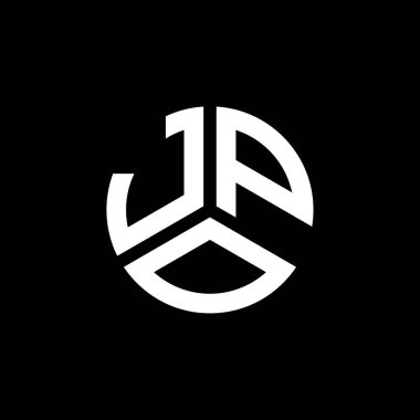 Siyah arka planda JPO harf logosu tasarımı. JPO yaratıcı harflerin baş harfleri logo kavramı. JPO harf tasarımı.
