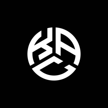 Siyah arka planda KAC harf logosu tasarımı. KAC yaratıcı harflerin baş harfleri logo kavramı. KAC harf tasarımı.