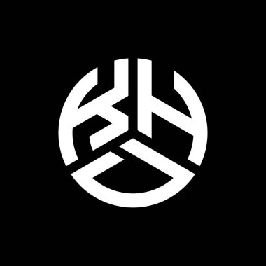 Siyah arkaplanda KHD harf logosu tasarımı. KHD yaratıcı harflerin baş harfleri logo kavramı. KHD harf tasarımı.