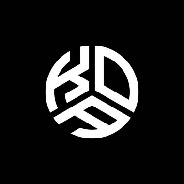 Siyah arka planda KOA harf logosu tasarımı. KOA yaratıcı harflerin baş harfleri logo kavramı. KOA harf tasarımı.