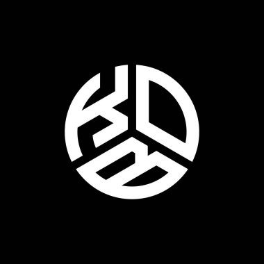 Siyah arkaplanda KOB harfi logo tasarımı. KOB yaratıcı harflerin baş harfleri logo kavramı. KOB harf tasarımı.