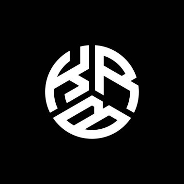 Siyah arkaplanda KRB harfi logo tasarımı. KRB yaratıcı harflerin baş harfleri logo kavramı. KRB harf tasarımı.