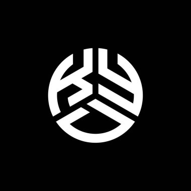 Siyah arka planda KYD harf logosu tasarımı. KYD yaratıcı harflerin baş harfleri logo kavramı. KYD harf tasarımı.