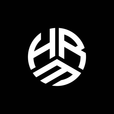 Beyaz arka planda HRM harf logosu tasarımı. HRM yaratıcı harflerin baş harfleri logo kavramı. HRM harf tasarımı.