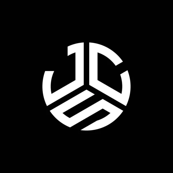 Projeto Logotipo Carta Jcs Fundo Preto Jcs Iniciais Criativas Conceito —  Vetores de Stock