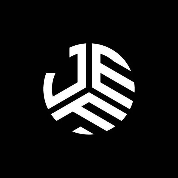 Jef Design Logotipo Carta Fundo Preto Jef Iniciais Criativas Conceito — Vetor de Stock