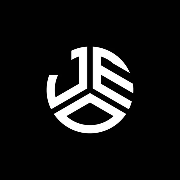Projekt Logo Litery Jeo Czarnym Tle Kreatywne Inicjały Jeo Koncepcja — Wektor stockowy