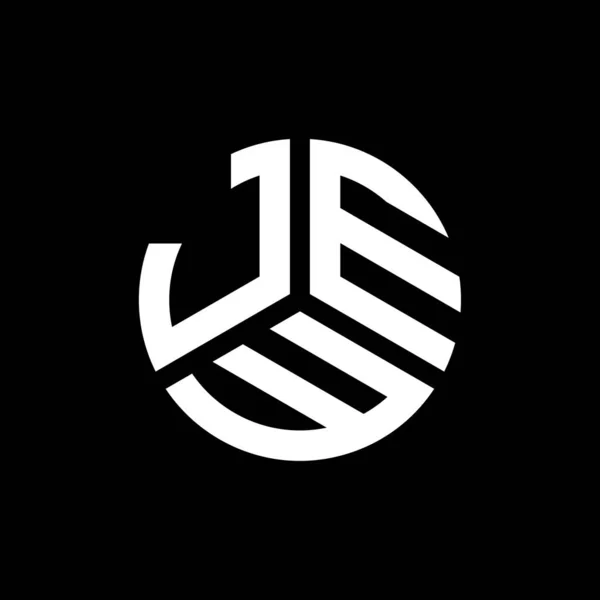 Projekt Logo Litery Jew Czarnym Tle Inicjały Twórcze Jew Koncepcja — Wektor stockowy
