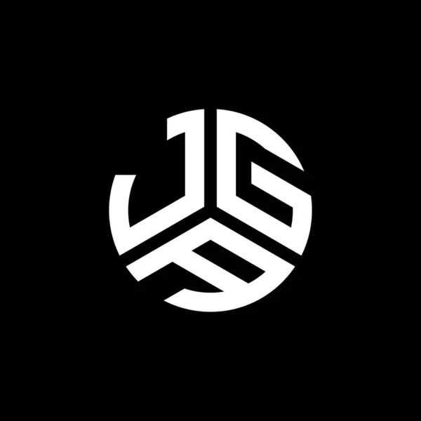 Diseño Del Logotipo Letra Jga Sobre Fondo Negro Jga Iniciales — Archivo Imágenes Vectoriales