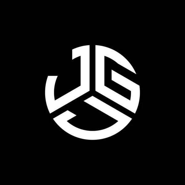 Jgj Lettre Logo Design Sur Fond Noir Jgj Initiales Créatives — Image vectorielle