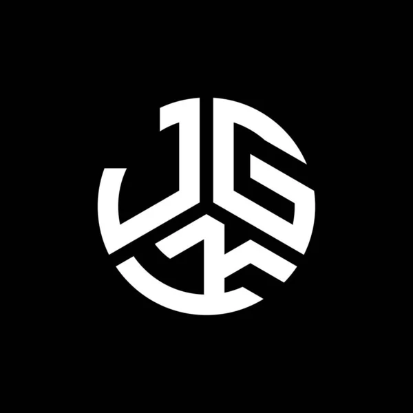 Jgk Lettre Logo Design Sur Fond Noir Jgk Initiales Créatives — Image vectorielle