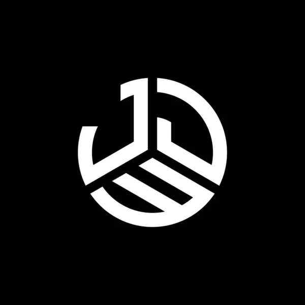 Σχεδιασμός Λογότυπου Γραμμάτων Jjw Μαύρο Φόντο Jjw Δημιουργικό Πρωτότυπο Γράμμα — Διανυσματικό Αρχείο