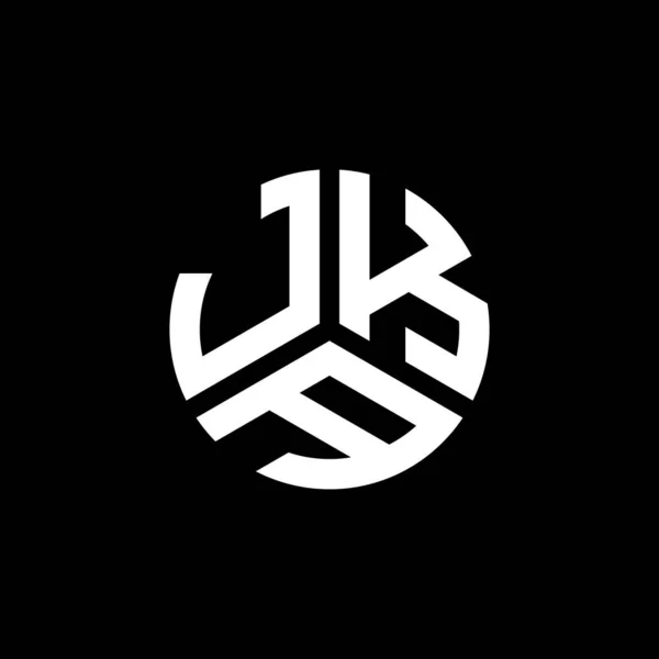 Logo Della Lettera Jka Sfondo Nero Jka Creativo Iniziali Lettera — Vettoriale Stock