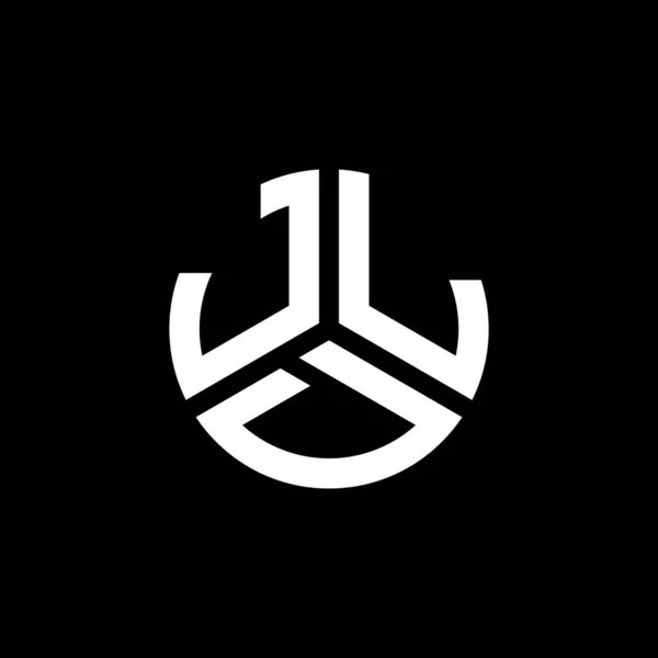 Jld Lettre Logo Design Sur Fond Noir Jld Initiales Créatives — Image vectorielle