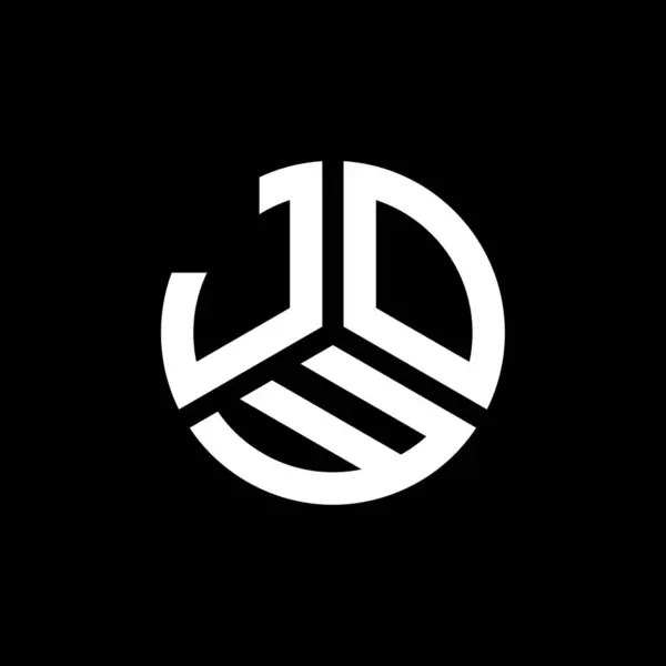 Jow Diseño Del Logotipo Letra Sobre Fondo Negro Jow Iniciales — Archivo Imágenes Vectoriales