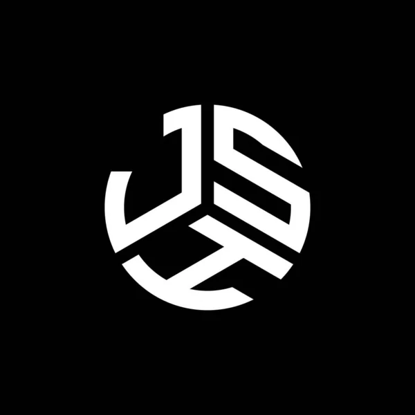 Jsh Letter Logo Ontwerp Zwarte Achtergrond Jsh Creatieve Initialen Letter — Stockvector