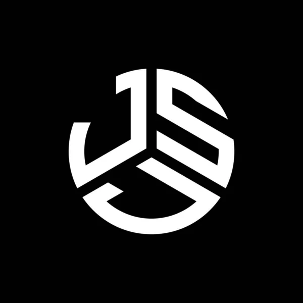 Jsj Design Logotipo Carta Fundo Preto Jsj Iniciais Criativas Conceito — Vetor de Stock