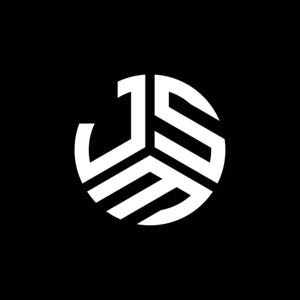 Projeto Logotipo Carta Jsm Fundo Preto Jsm Iniciais Criativas Conceito — Vetor de Stock