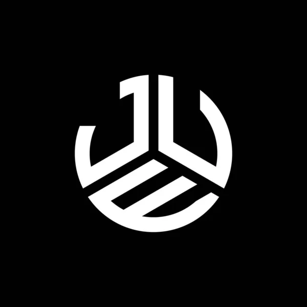 Jue Brev Logotyp Design Svart Bakgrund Jue Kreativa Initialer Brev — Stock vektor