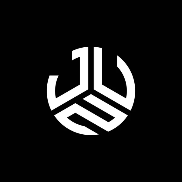 Jun Lettre Logo Design Sur Fond Noir Jun Initiales Créatives — Image vectorielle