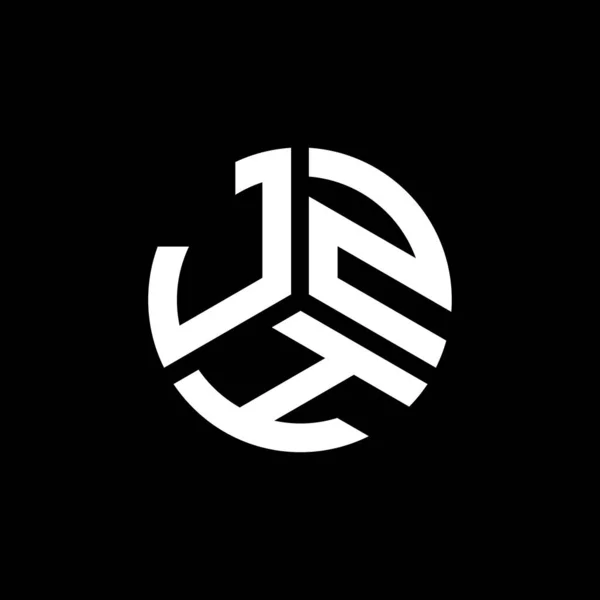 Diseño Del Logotipo Letra Jzh Sobre Fondo Negro Jzh Iniciales — Vector de stock