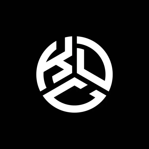 Siyah Arka Planda Kdc Harf Logosu Tasarımı Kdc Yaratıcı Harflerin — Stok Vektör