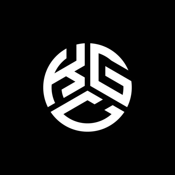 Diseño Del Logotipo Letra Kgc Sobre Fondo Negro Kgc Iniciales — Vector de stock