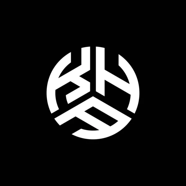 Diseño Del Logotipo Letra Kha Sobre Fondo Negro Kha Iniciales — Vector de stock