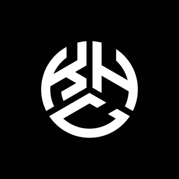 Diseño Del Logotipo Letra Khc Sobre Fondo Negro Khc Iniciales — Vector de stock