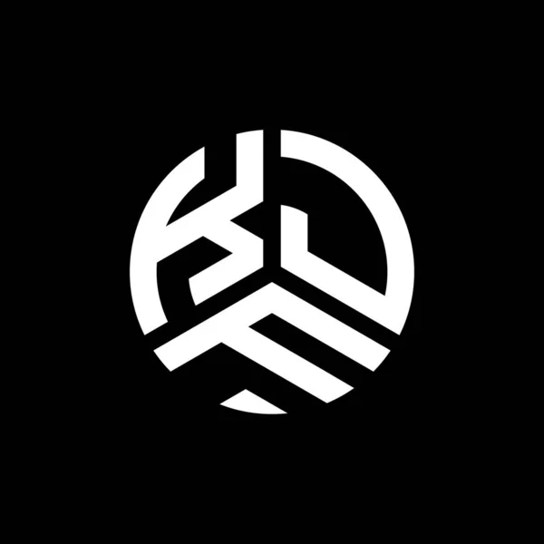 Projekt Logo Litery Kjf Czarnym Tle Kreatywne Inicjały Kjf Koncepcja — Wektor stockowy