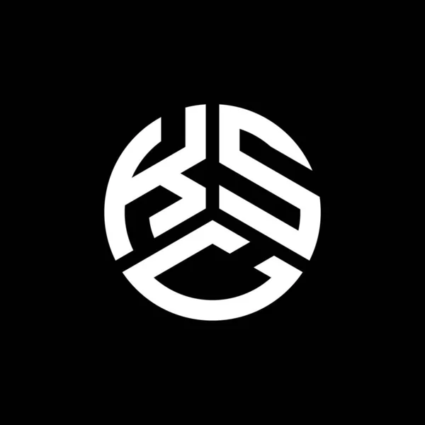 Diseño Del Logotipo Letra Ksc Sobre Fondo Negro Ksc Iniciales — Vector de stock