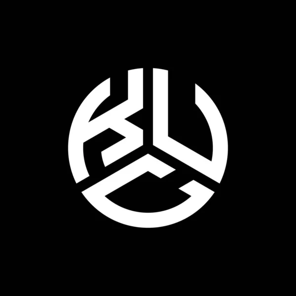 Projekt Logo Litery Kuc Czarnym Tle Kreatywne Inicjały Kuc Koncepcja — Wektor stockowy