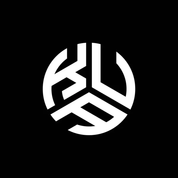 Kua Brev Logotyp Design Svart Bakgrund Kua Kreativa Initialer Brev — Stock vektor