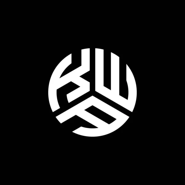 Logo Della Lettera Kwa Sfondo Nero Kwa Creativo Iniziali Lettera — Vettoriale Stock