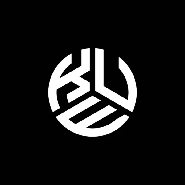 Projekt Logo Litery Kue Czarnym Tle Kue Twórcze Inicjały Litera — Wektor stockowy