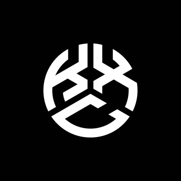Kxc Lettre Logo Design Sur Fond Noir Kxc Initiales Créatives — Image vectorielle